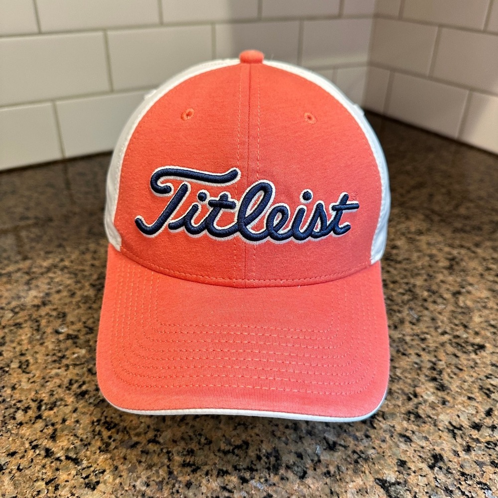 Titleist Golf Cap Orange White Adjustable Performance Baseball Hat